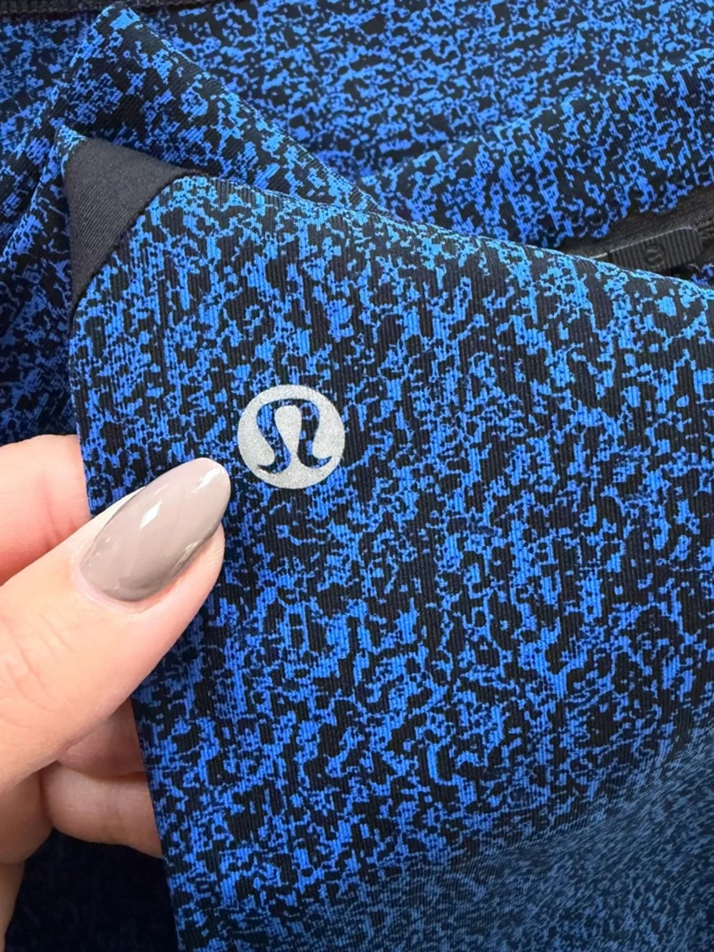 Lululemon Blue Speckled Leggings Size 6 High Rise Zip Pocket Rare